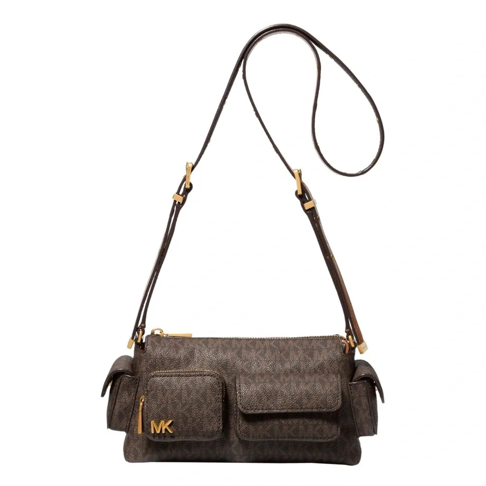 Michael Kors Brown Crossbody Bag with Gold Details
